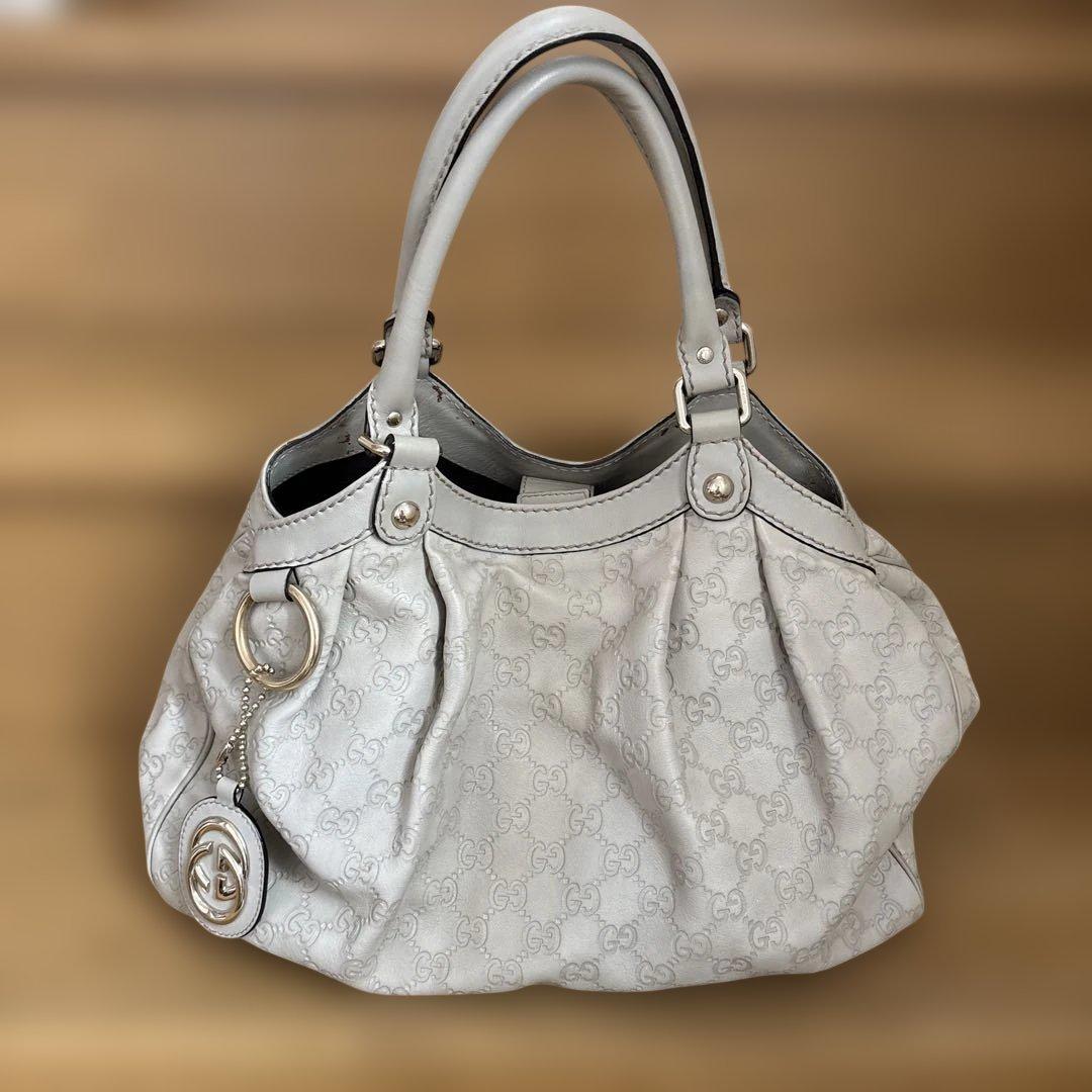 Gucci GGパターン ハンドバッグ グレー