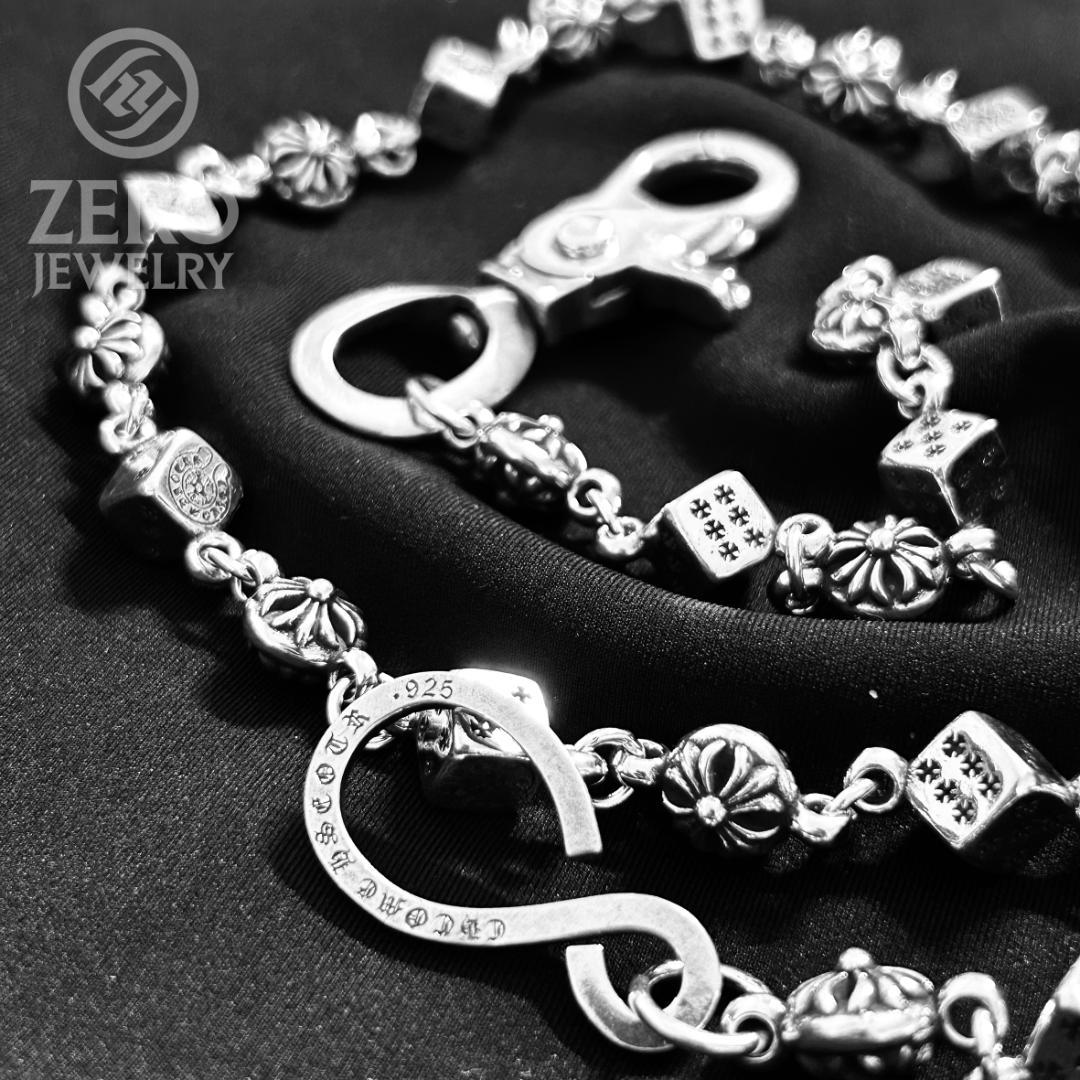 【★即日発送★925刻印】62cmクロスボール＆ダイス ウォレット