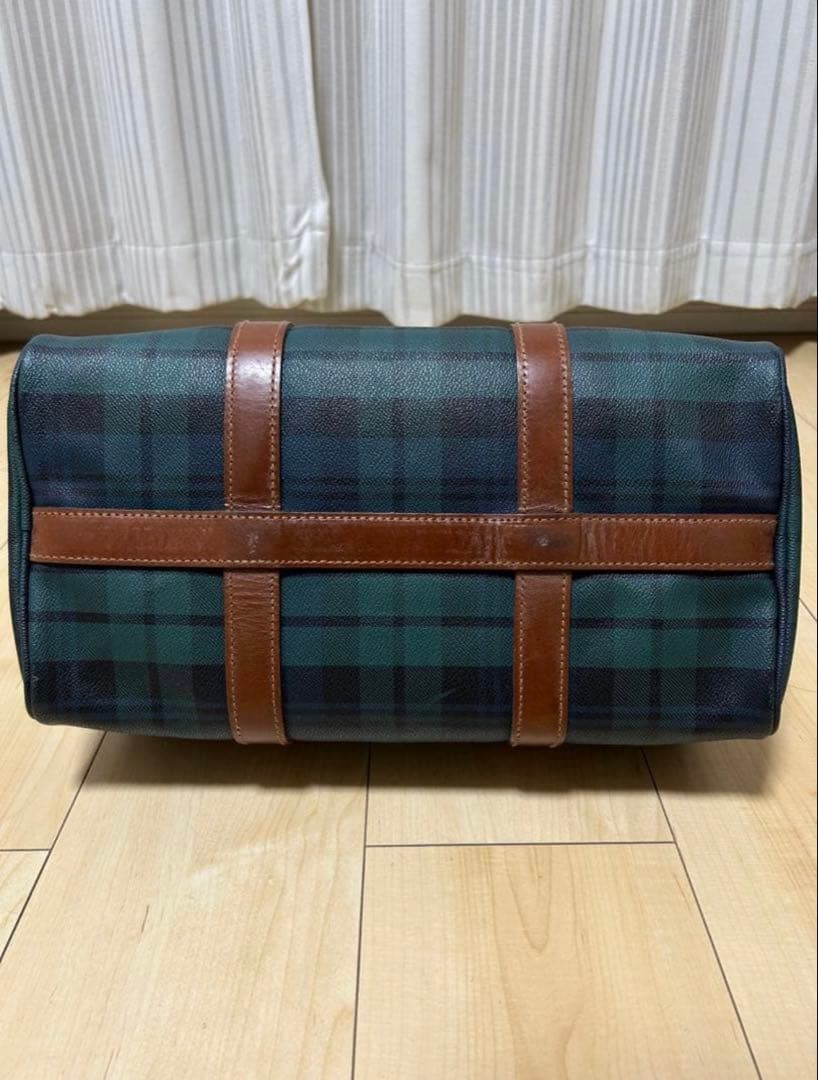 ミニボストンバッグ グリーン系 チェック