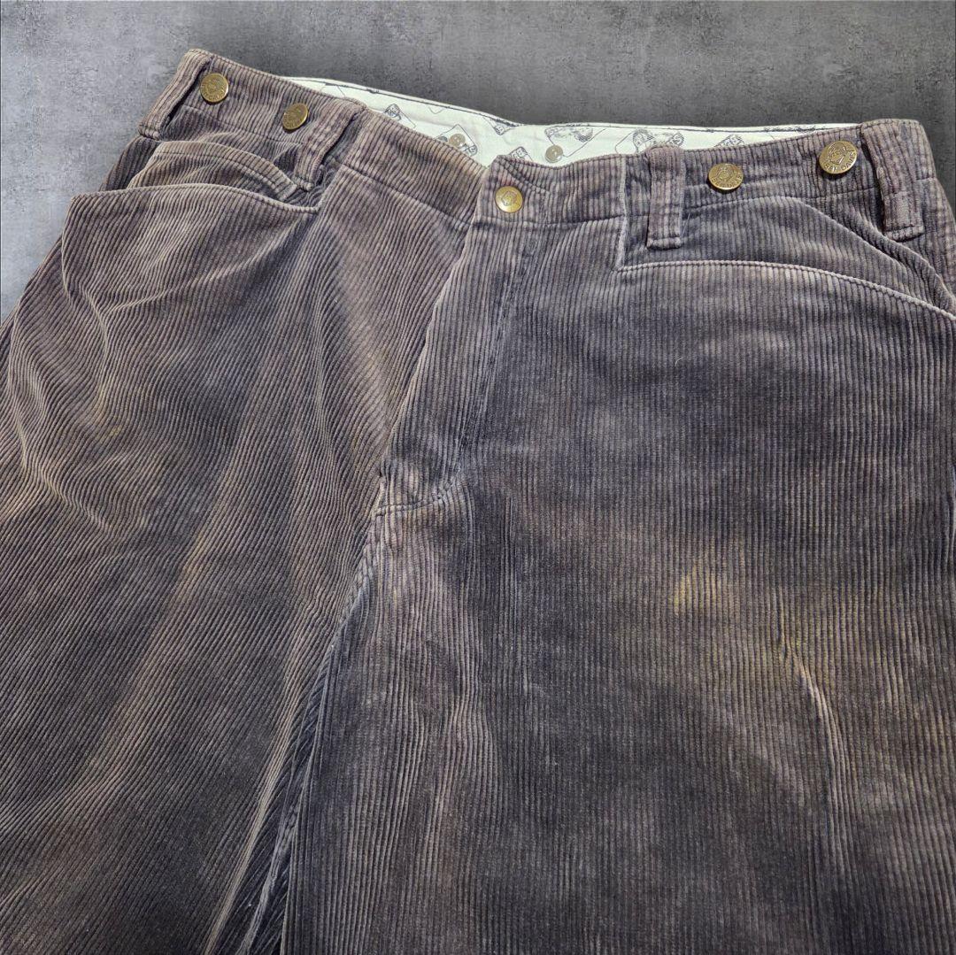 ​【鬼フェード】BEN DAVIS ゴリラカット 太畝コーデュロイ ワイドパンツ