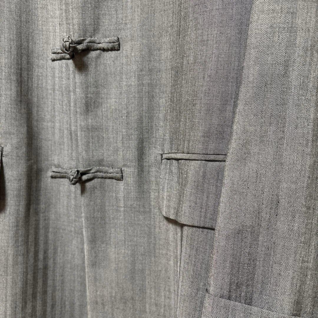 コムデギャルソンオムプリュス チャイナ グレー ストライプ テーラードジャケット