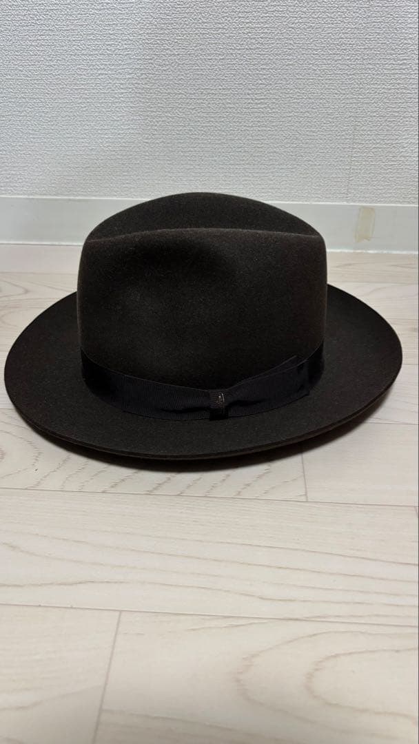 【美品】ボルサリーノ　中折れハット　ラビットウール