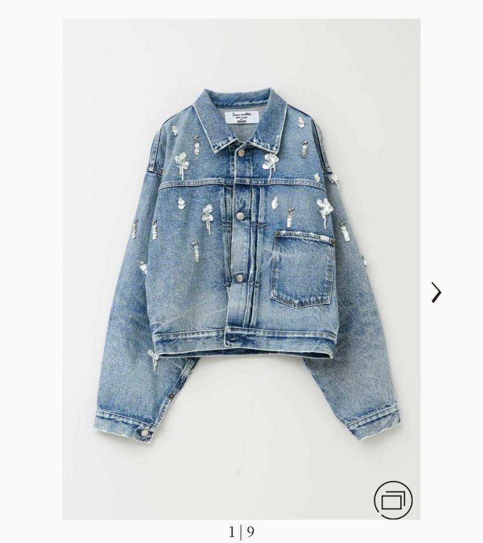 【完売品】ヌキテパSequins Embroidery Denim Jacket
