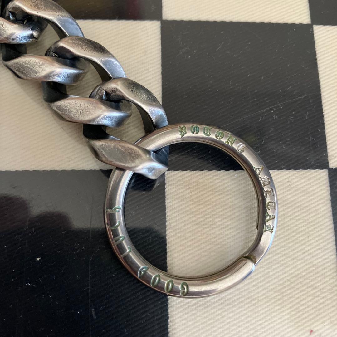ブラス製　シルバー925メッキ　キーチェーン　新品未使用！二重キーリング付き