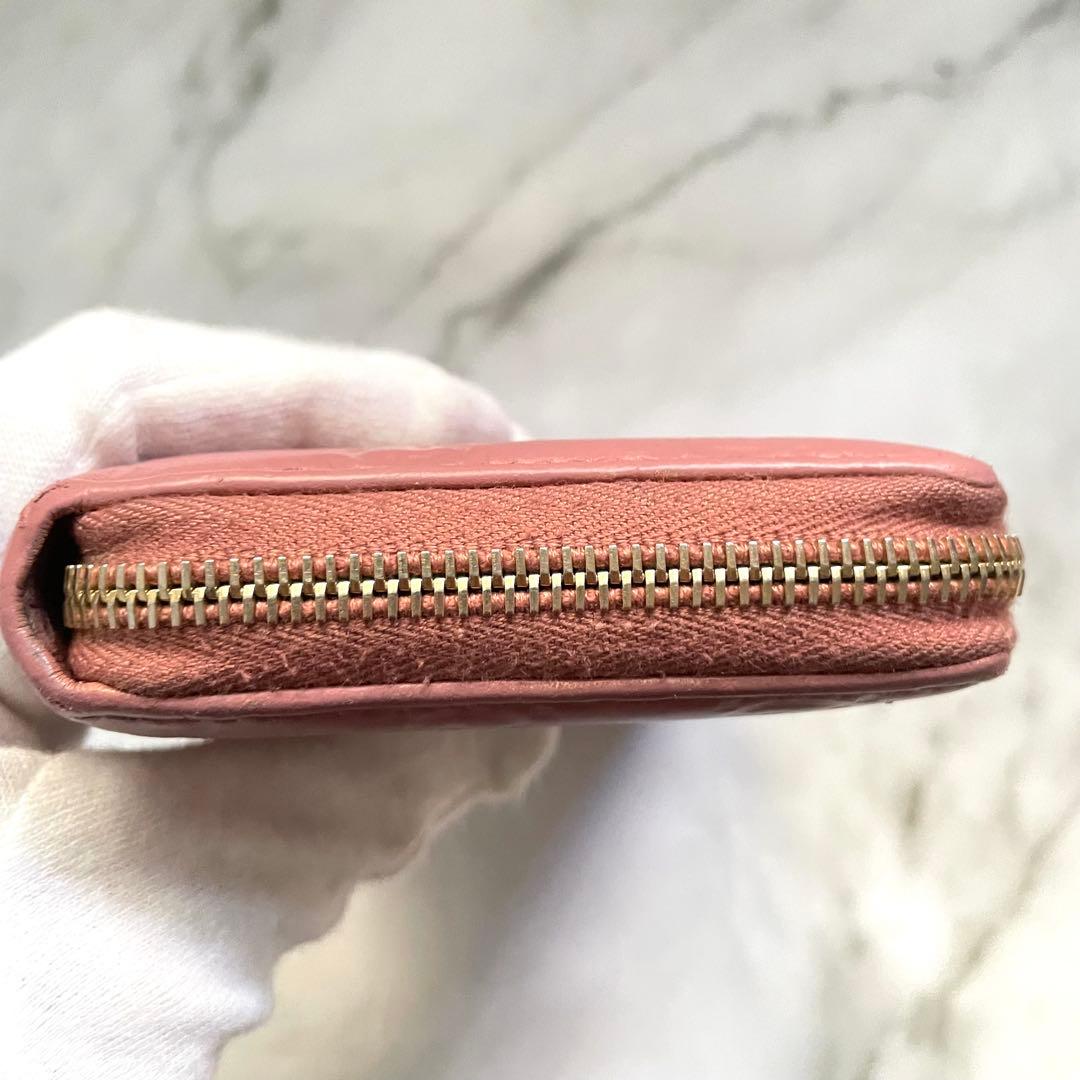 グッチGUCCI シマレザー　長財布　ラウンドファスナー　0111-⑥