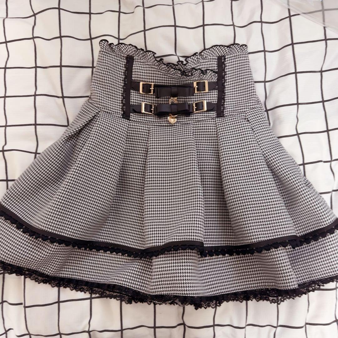 LIZLISA リズリサ スカート 2連リボンベルトスカパン