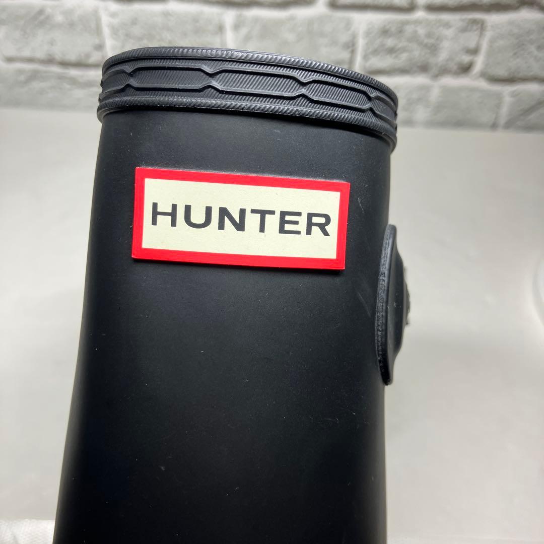 【試着程度】HUNTER レインブーツ 黒 ロング ラバー メンズ UK7