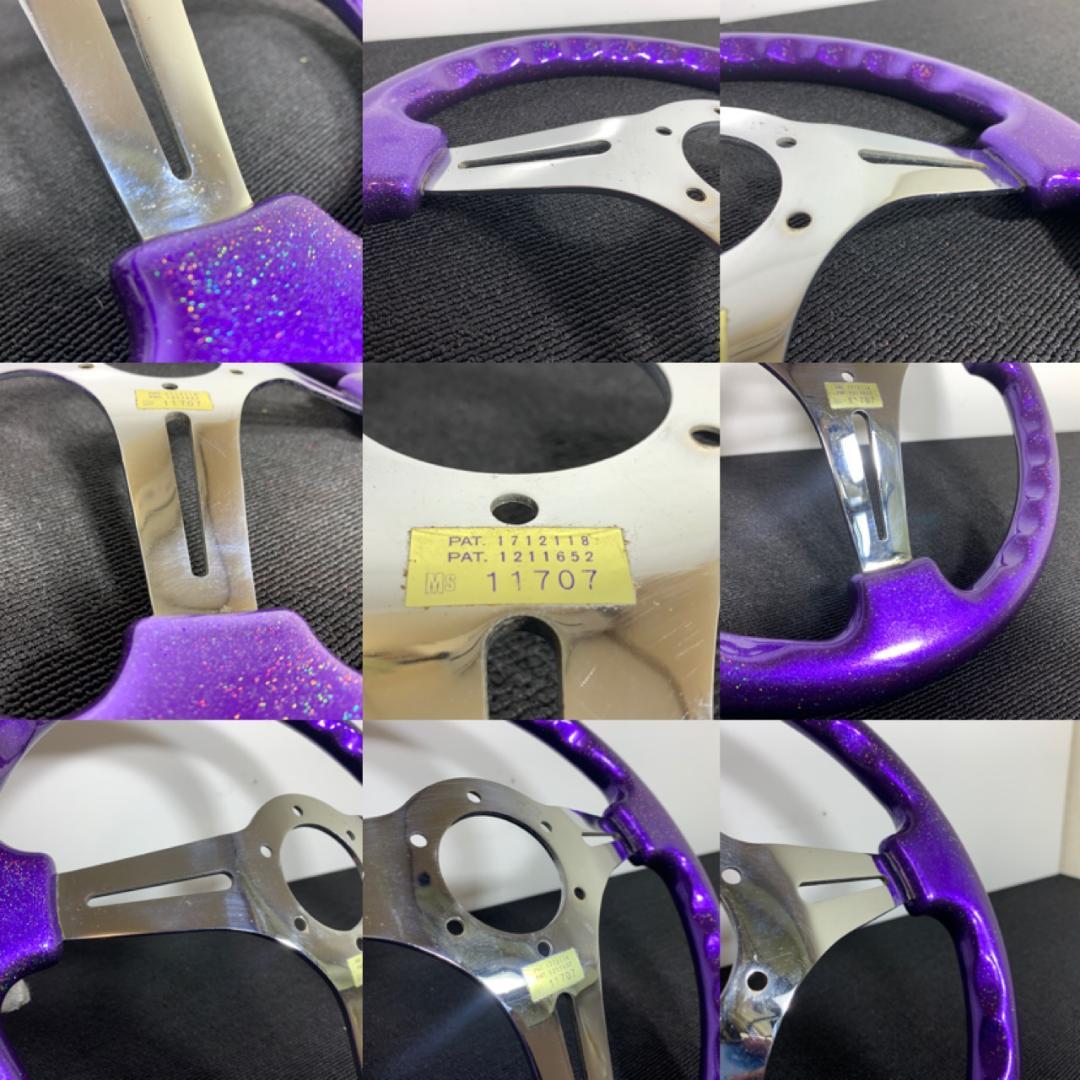 エムズレーシング ウッドステアリング カスタムペイント 90s 当時物