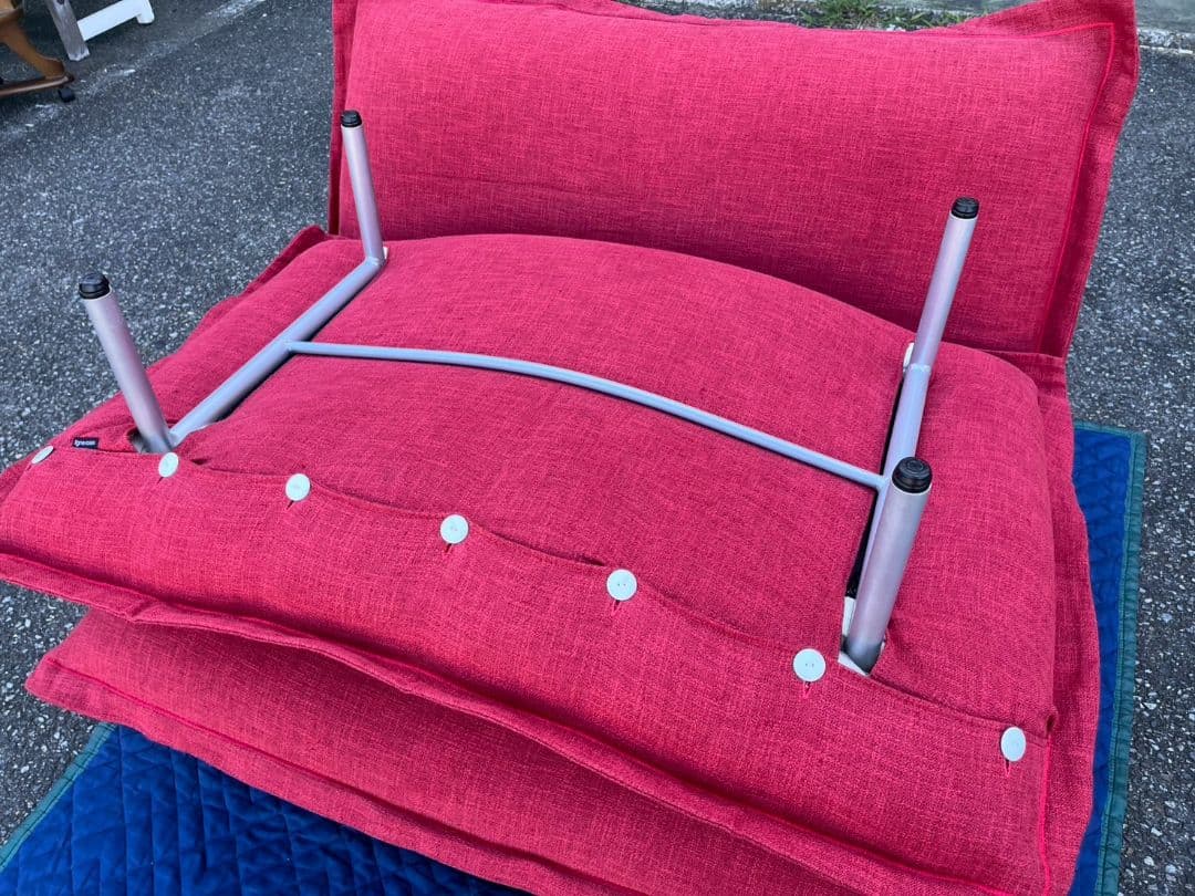 K◆　美品　リーン・ロゼ　2人掛けソファ　オットマン　レッド　千葉県館山市