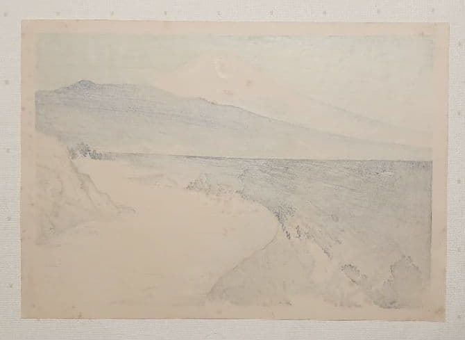 新版画富士三十六景ノ内伊豆江梨海岸、徳力富吉郎画、昭和15年頃内田美術書肆出版