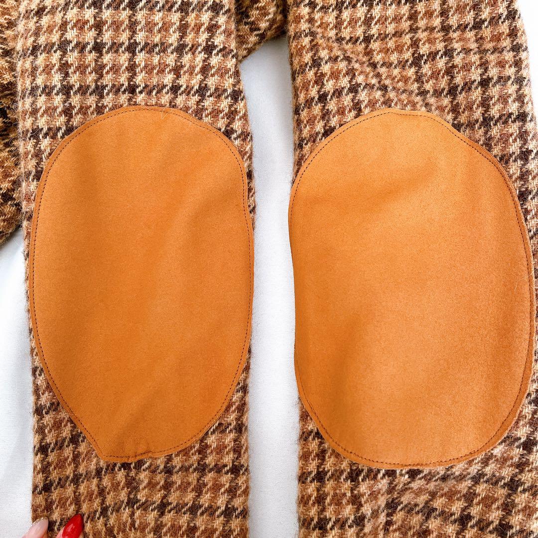 極美品 ポロラルフローレン ジャケット 千鳥格子 アルパカ ラムレザー パッチ