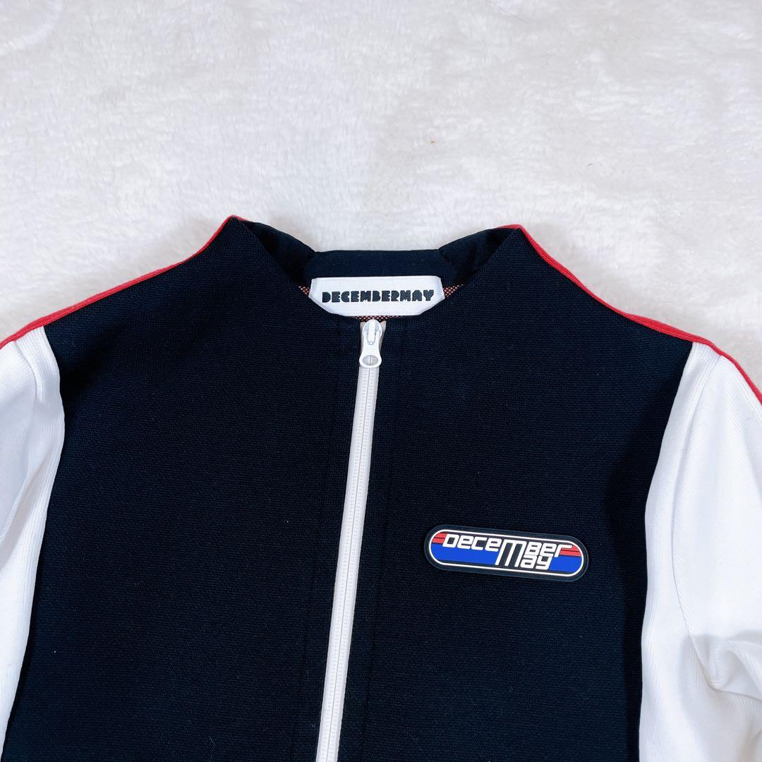 ディセンバーメイ　レディース　S　長袖　ブラック　ホワイト　ゴルフ　ダブルジップ