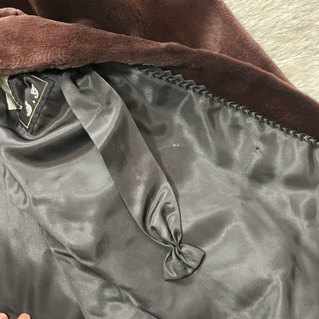 美品 サガロイヤル ミンク 毛皮 リアルファーコート ブラウン