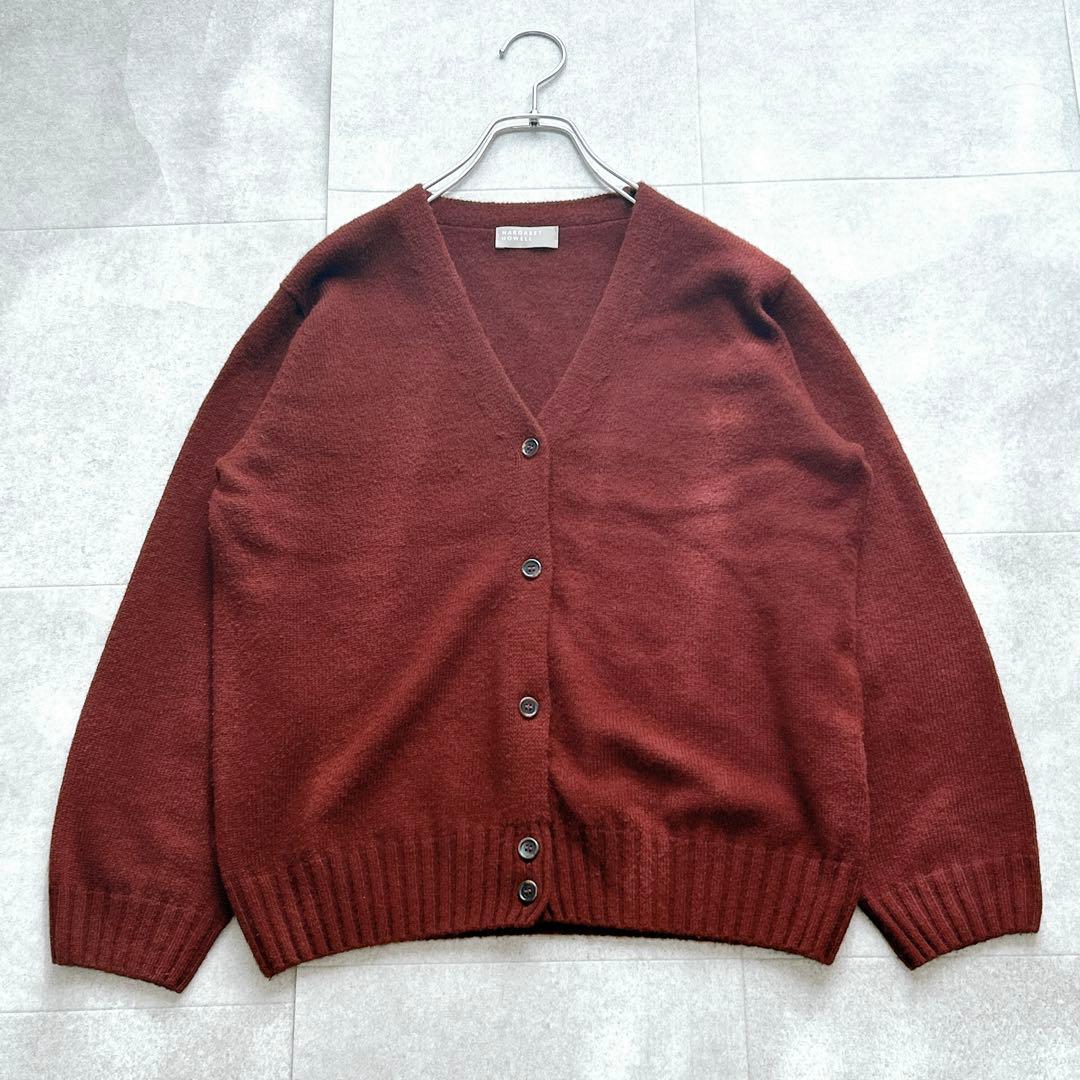 美品✨ マーガレットハウエル 22AW カシミヤコットンカーディガン えんじ Ⅱ