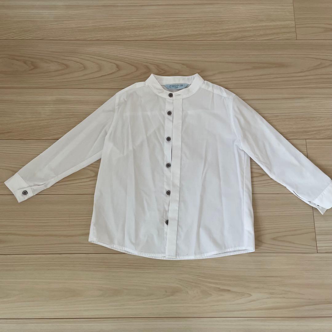 ショパン　入学式　男の子 120 ストレッチスーツ　ネイビー　シャツセット