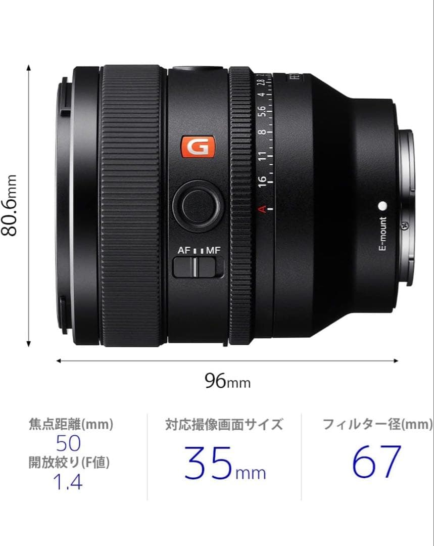 SONY レンズ FE 50mm F1.4 GM