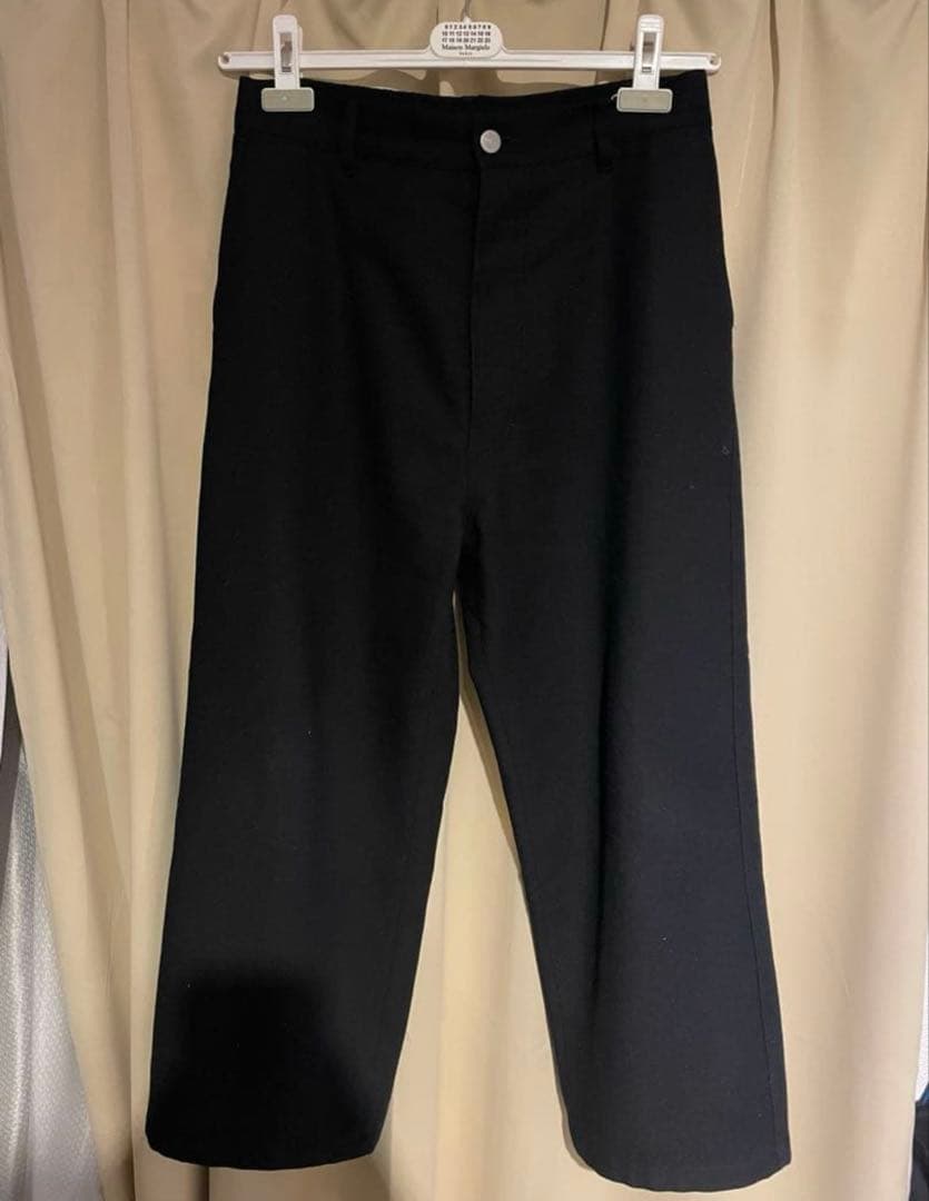 Maison Margiela ウール ワイドスラックス ブラック