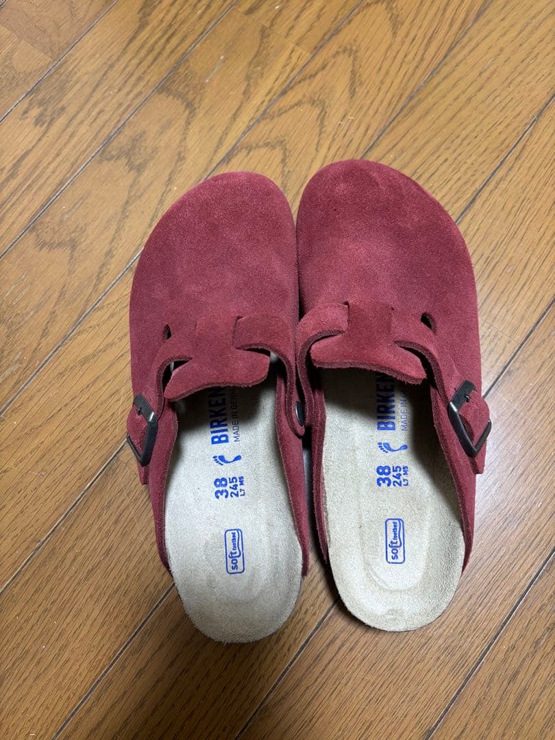 ビルケンシュトック ボストン 38 24.5cm レッド