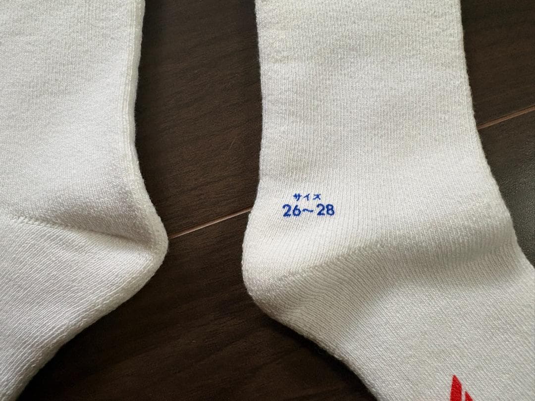 【新品】アシックス　ハイソックス　赤/紺ライン(26～28cm)開封済