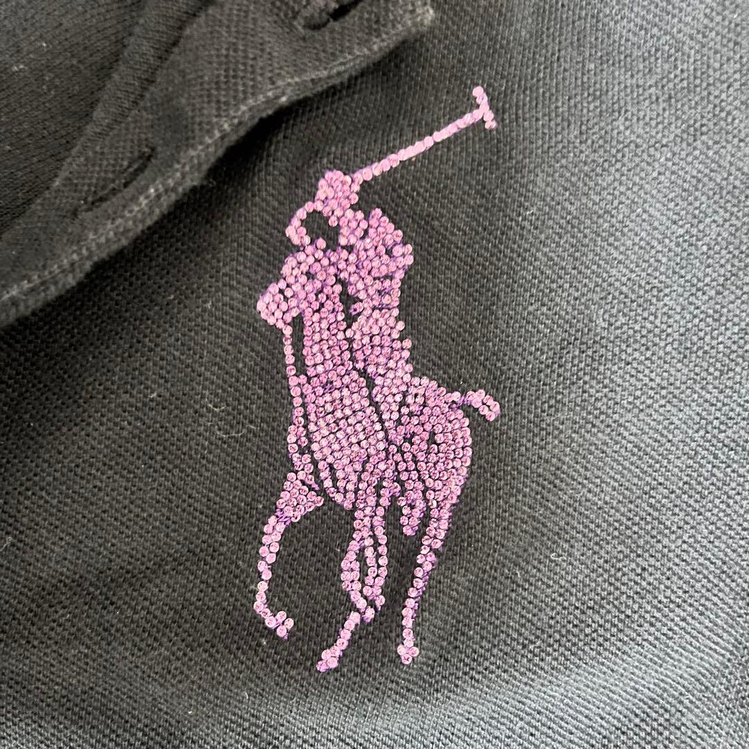 希少 ラルフローレン Y2K ビッグポニー ストーン ブラック ピンク