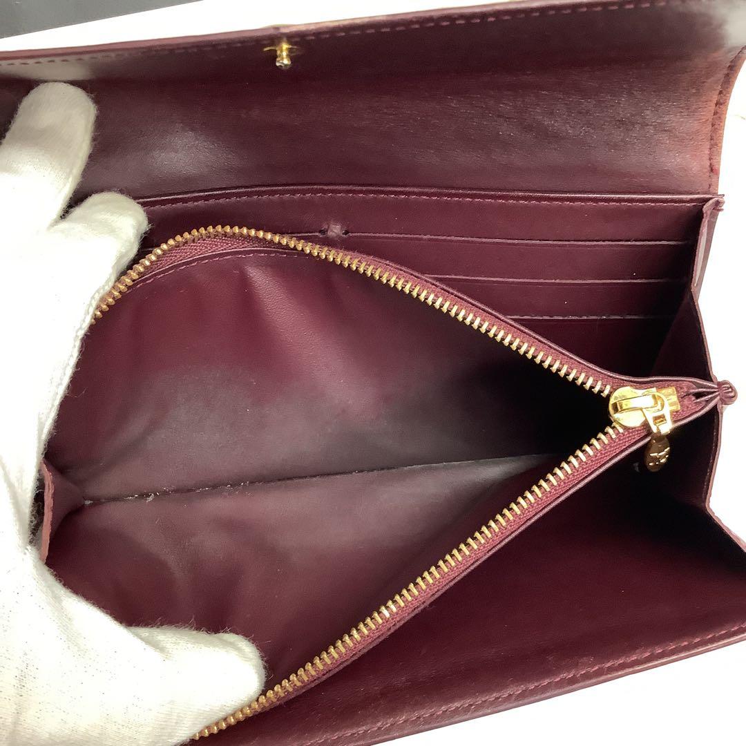 ルイヴィトン　Louis Vuitton ヴェルニ　ワインレッド 長財布