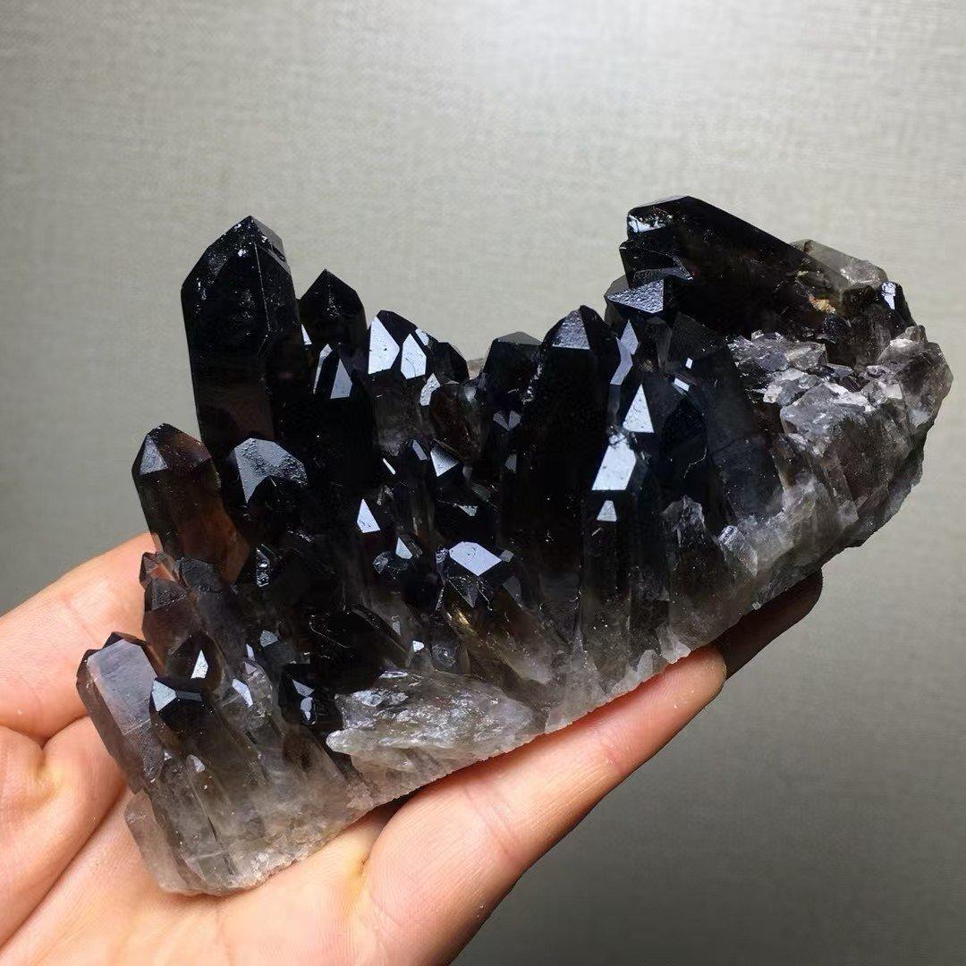 AAAA級魔除け天然モリオン黒水晶クラスターB1210/YS/1000/190D