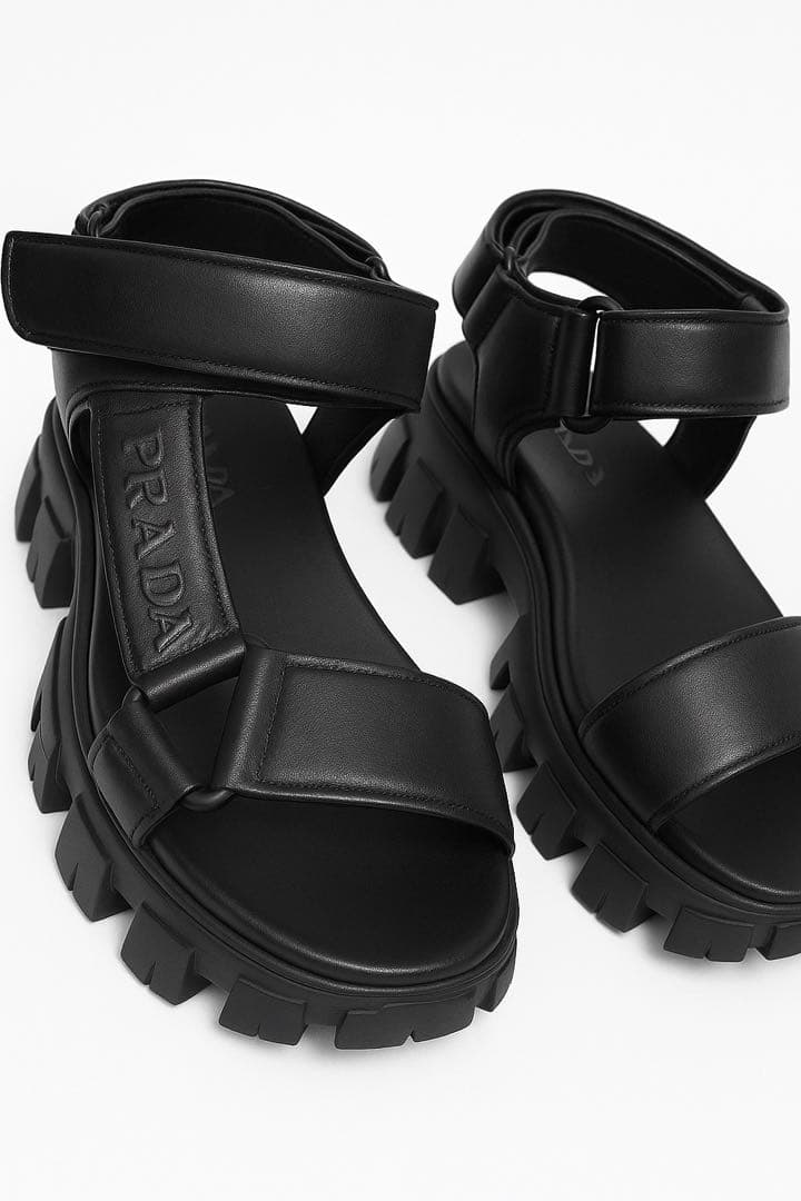 PRADA パデッドサンダル ブラック 25cm／箱付き・美品