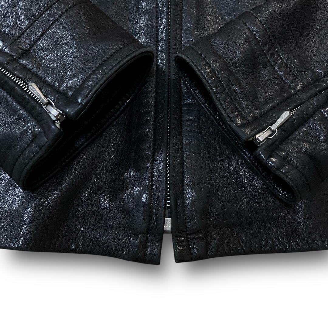 希少 agnes b. フランス レザー ライダース ジャケット アニエスベー