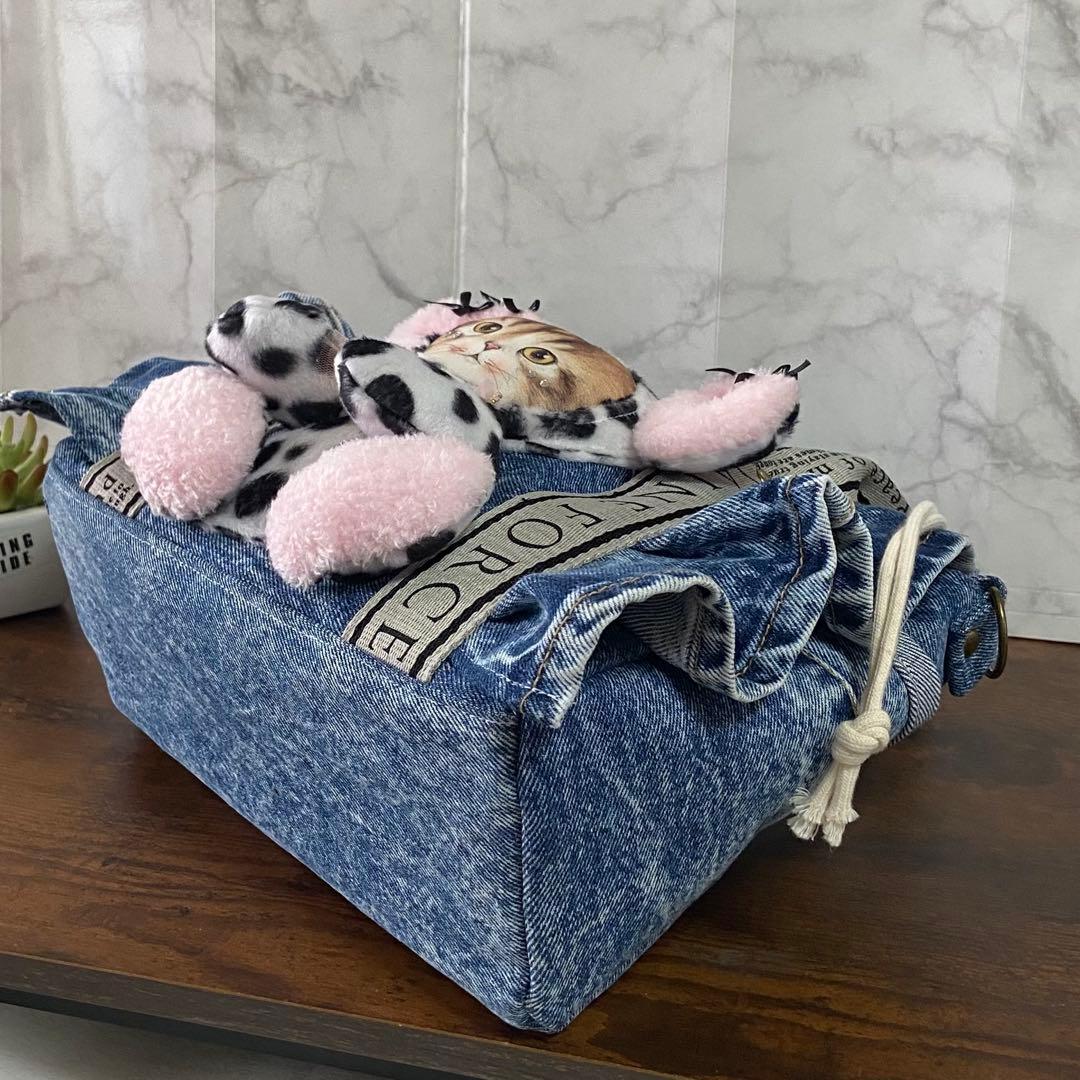 c*o様 コヤンイサムチョン デニムリメイク【フリルバッグ】トートバッグ ハンド