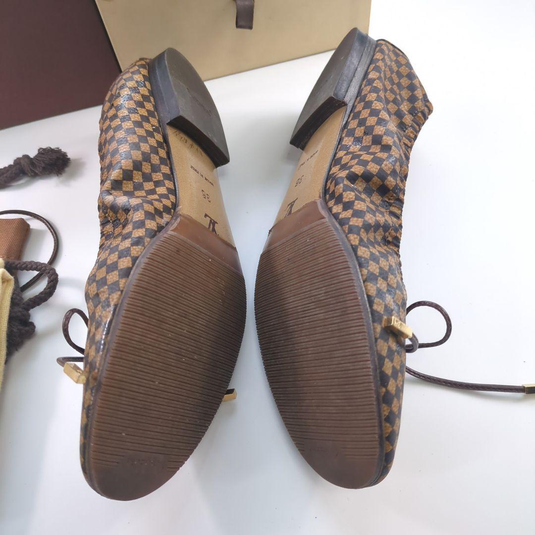 ルイヴィトン ダミエ 金具 バレエシューズ フラットシューズ ローファー 美品