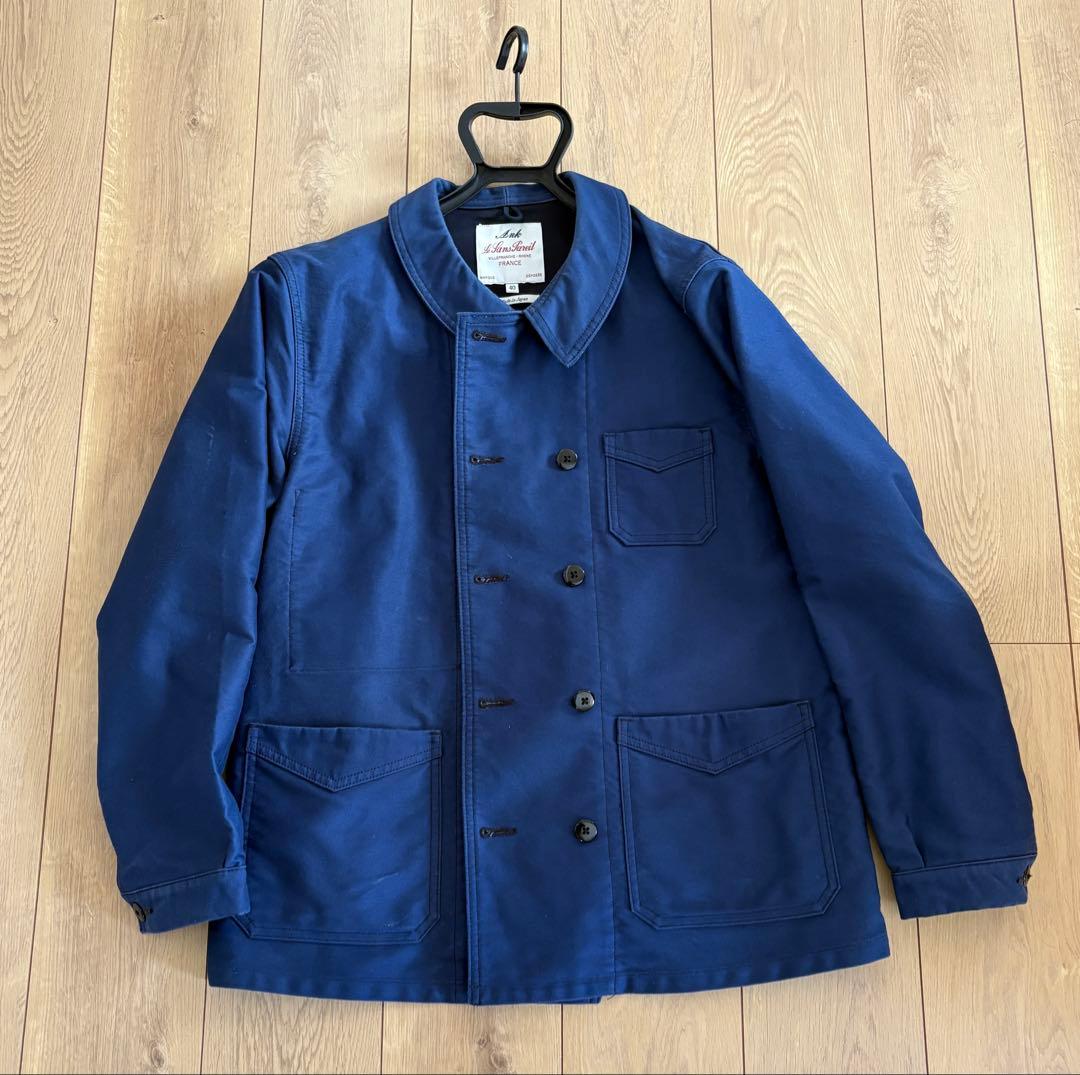 ルサンパレイユ アニダブル モールスキンカバーオールジャケット 40