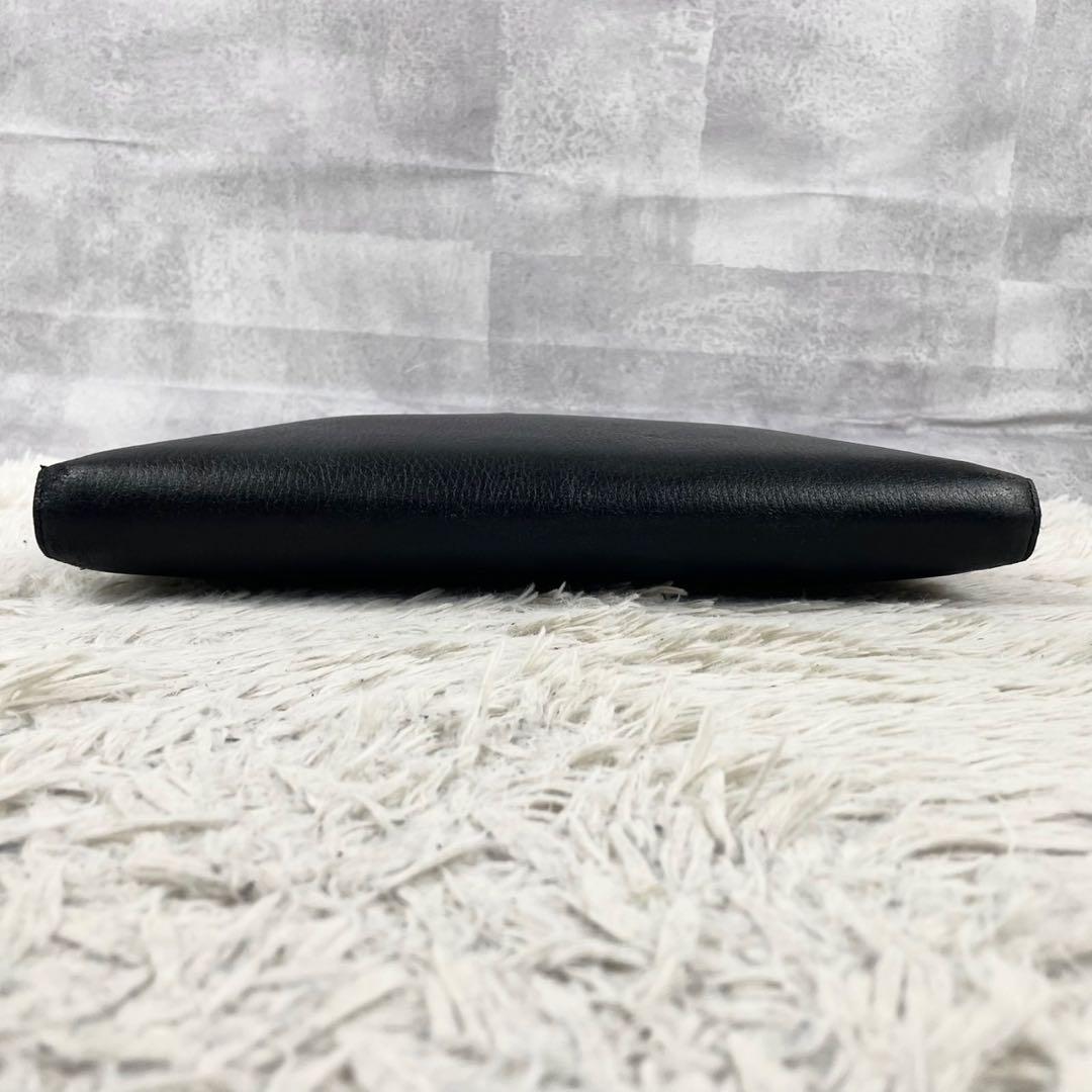 美品 ヴェルサーチ レザー ビジネスバッグ ロゴ型押し ファスナー ブラック