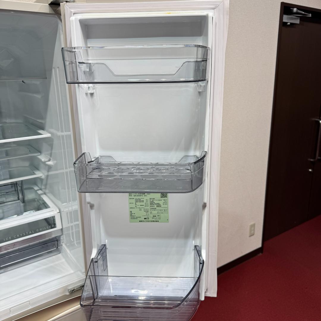 東京23区送料無料　極美品東芝6ドア冷蔵庫　551L製氷機有　GR-S550FZ
