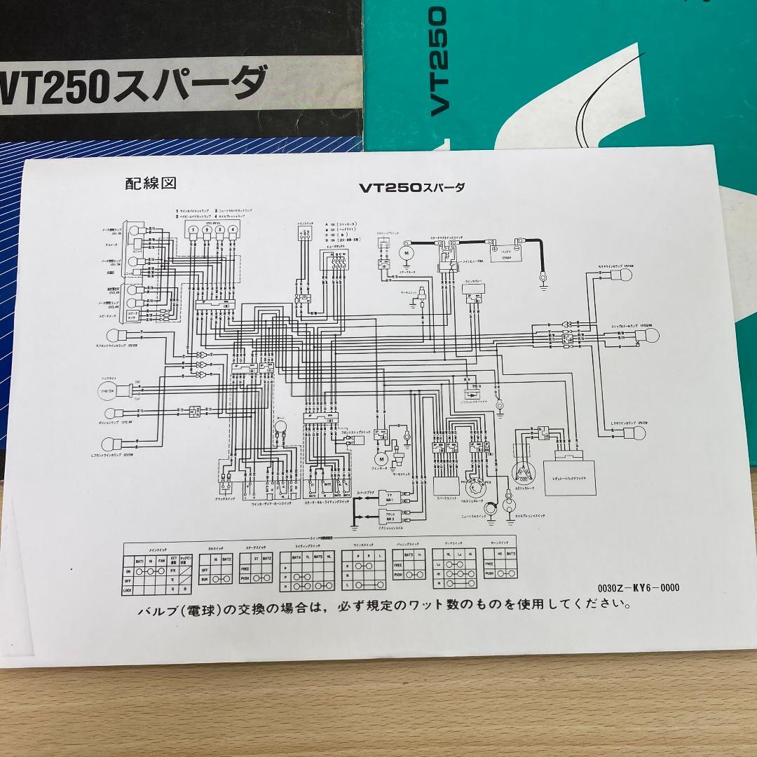 HONDA VT250 SPADA サービスマニュアル パーツリスト 配線図