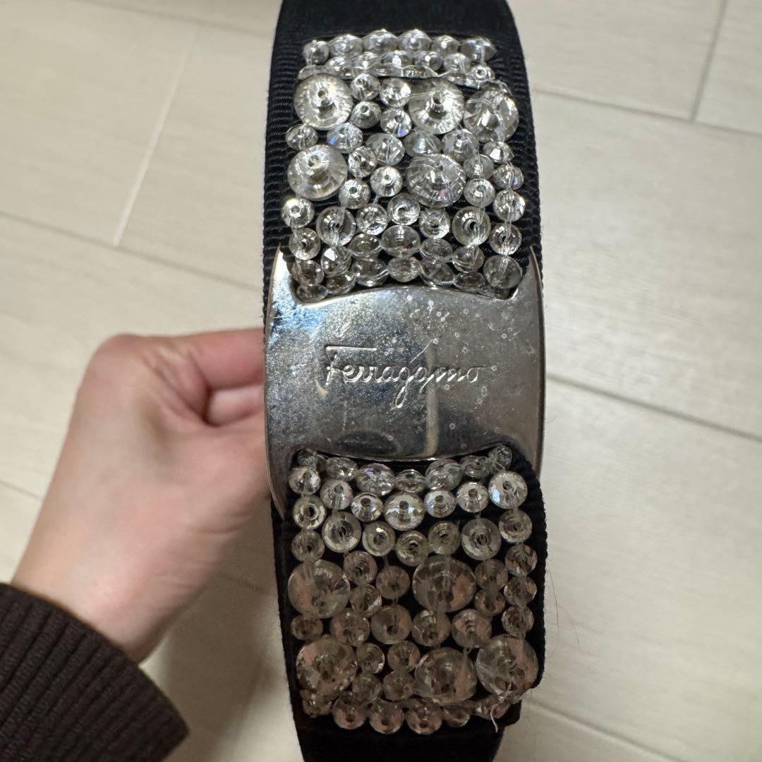 【値下げ】フェラガモ　カチューシャ　ビジュー