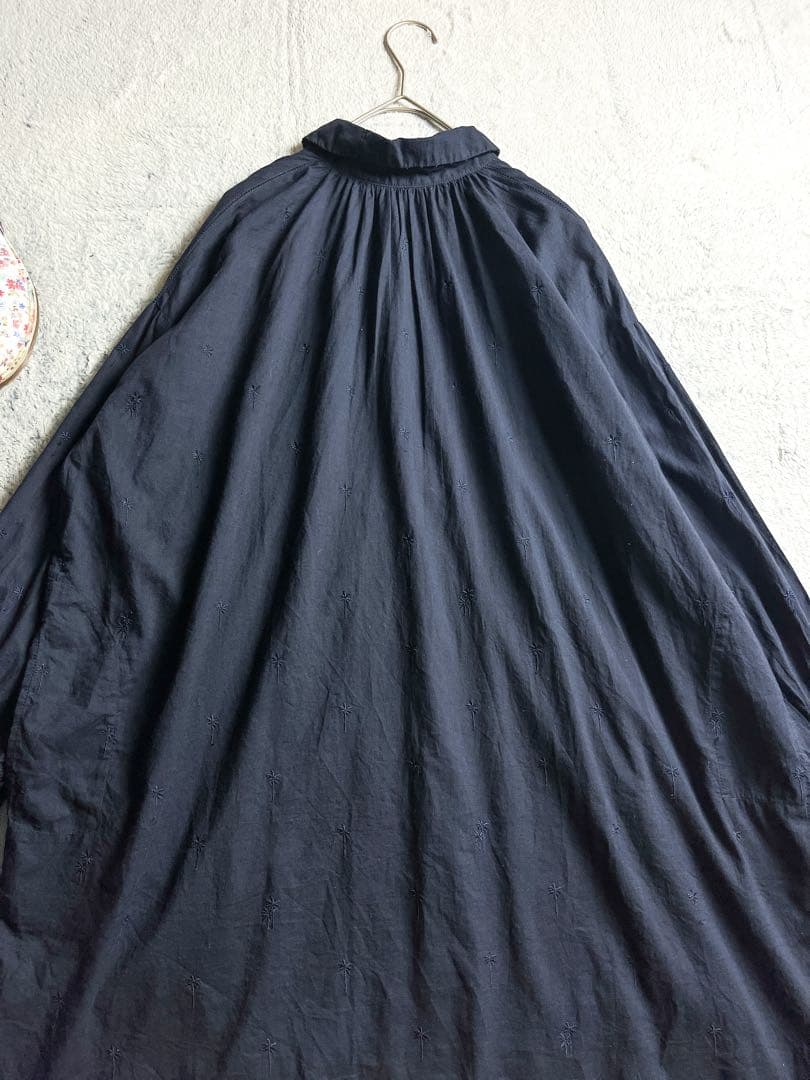 【HOUSE OF LOTUS】綿100% 南国刺繍 ロングスキッパーシャツ M