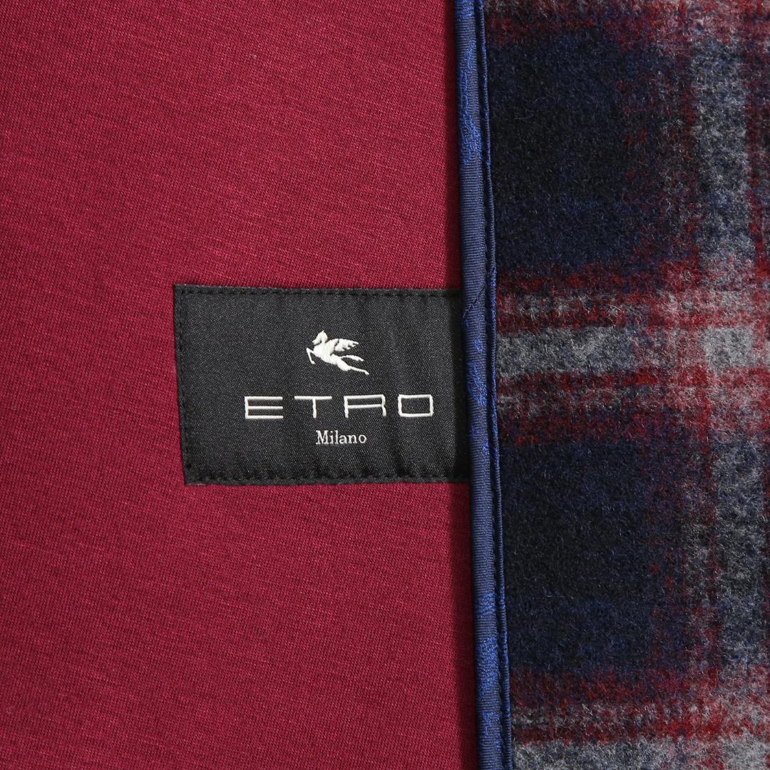 ETRO エトロ 22AW チェック柄 ラシャ ウール混紡 コート