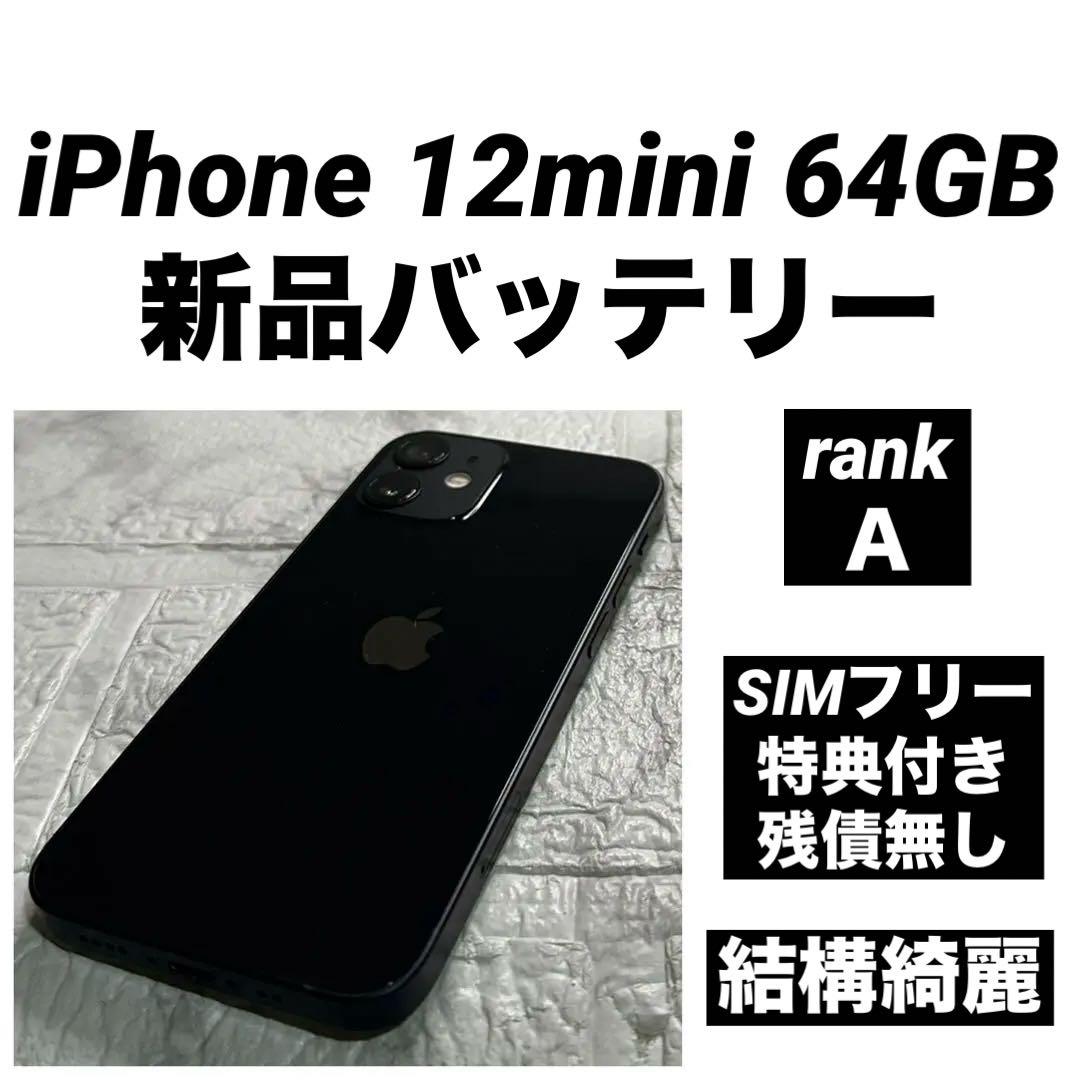 09 iPhone 12mini 64GB 新品バッテリー　SIMフリー結構綺麗
