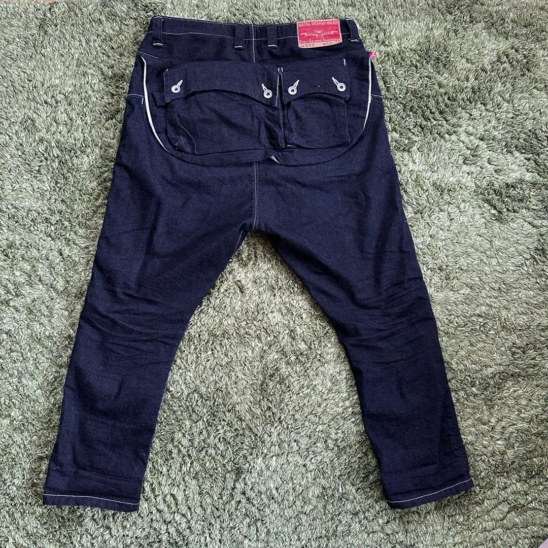 ネイタルデザイン G55 濃紺 フラップ サルエル デニムパンツ W32