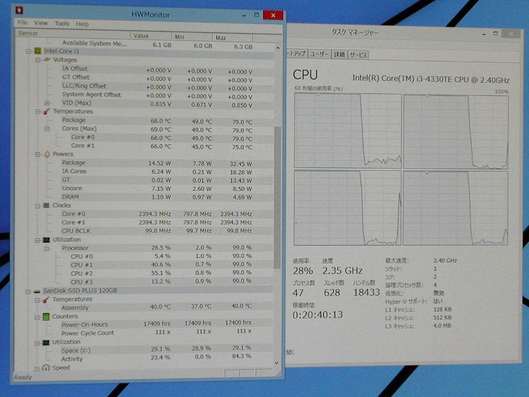 NEC　MK22HC-M　i3 4330TE　WIN8.1　8G　120G
