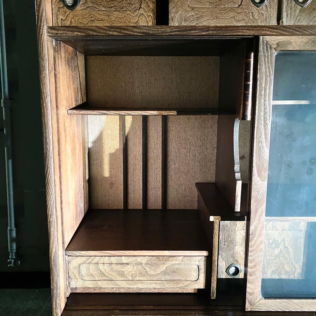 昭和レトロ アンティーク インテリア 古民家 茶箪笥 みせる収納家具