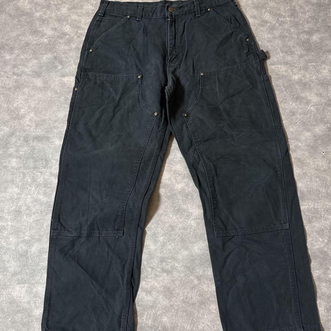 s*l様 カーハート17年製 B136 ダブルニー ペインターパンツ ブラック