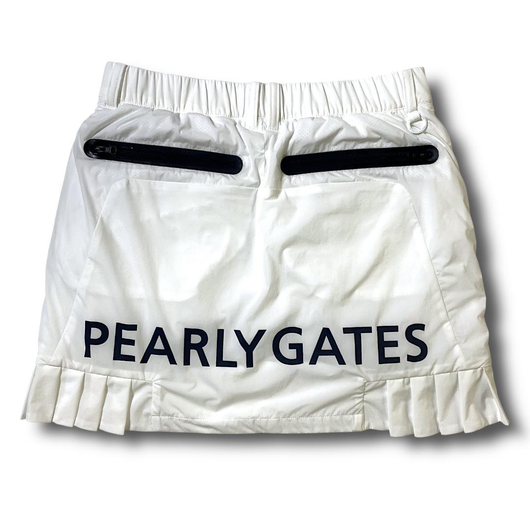 定価3万 0 パーリーゲイツ 快適高機能素材 ビッグロゴ ミニ スカート 白