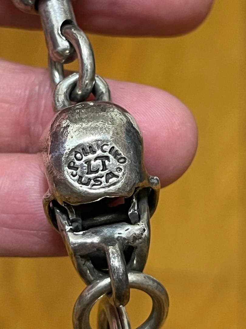 スカルデザイン キーホルダー カラビナ付きレザーズアンドトレジャーズ