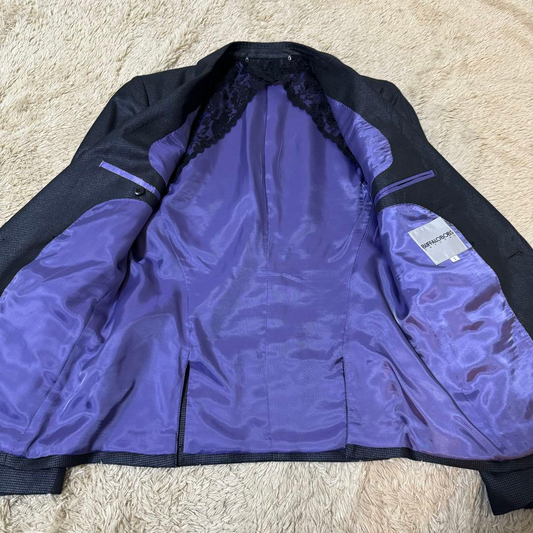 BUFFALOBOBS crystau 紫 スーツ メンズ ブラック 黒