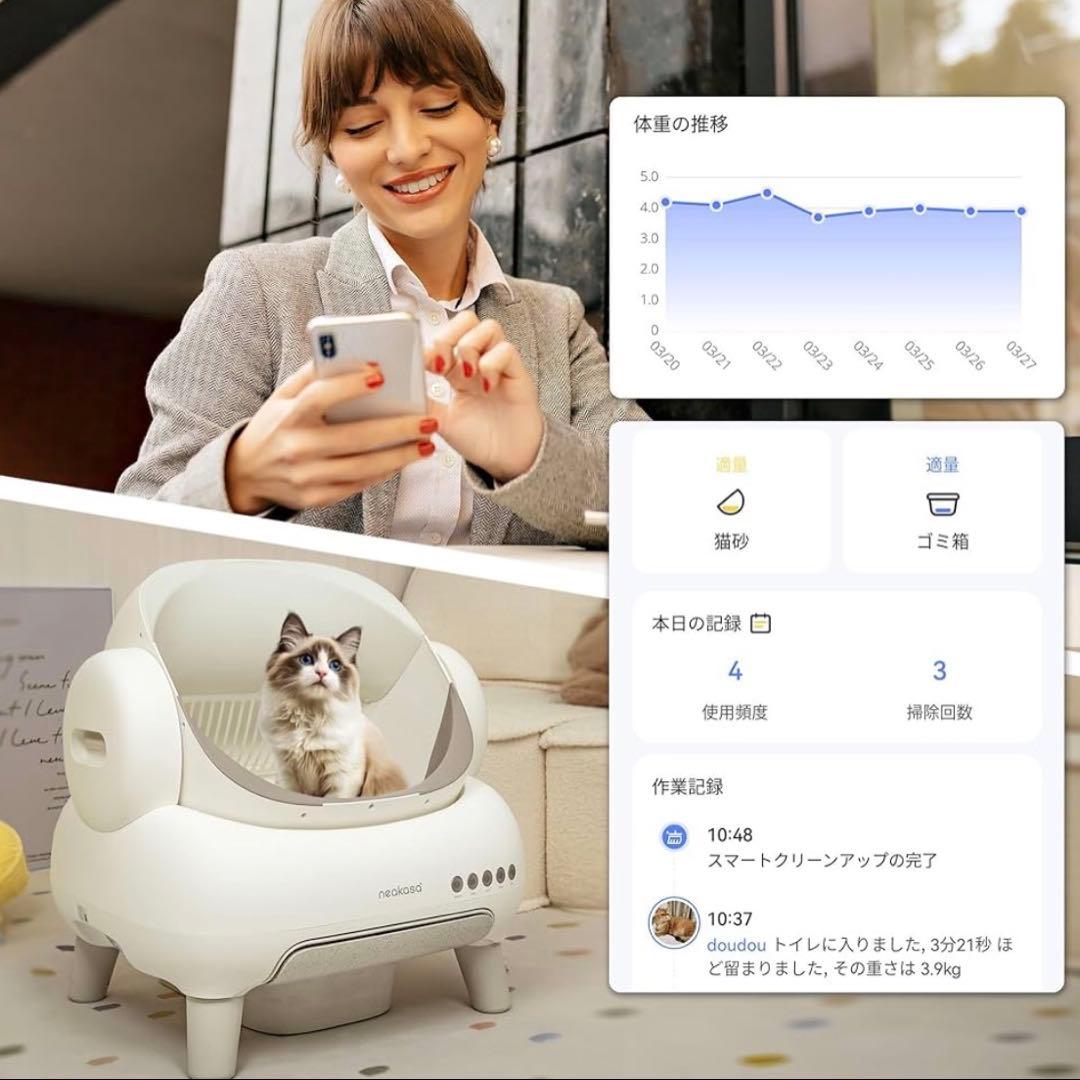 Neakasa 全自動猫トイレ ホワイト【M1 → M1 Plus 進化モデル】