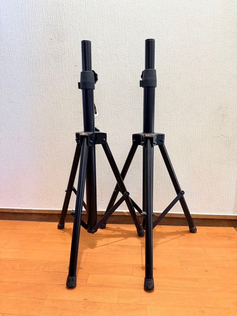 スピーカースタンド 高さ調整可能 ブラック