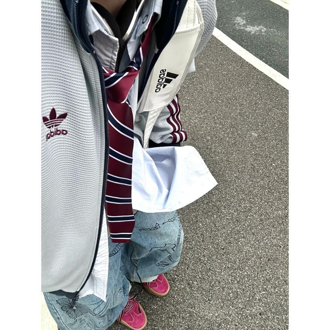 SALE✨ 2XL adidas トラックトップ ワッフル アディカラー グレー