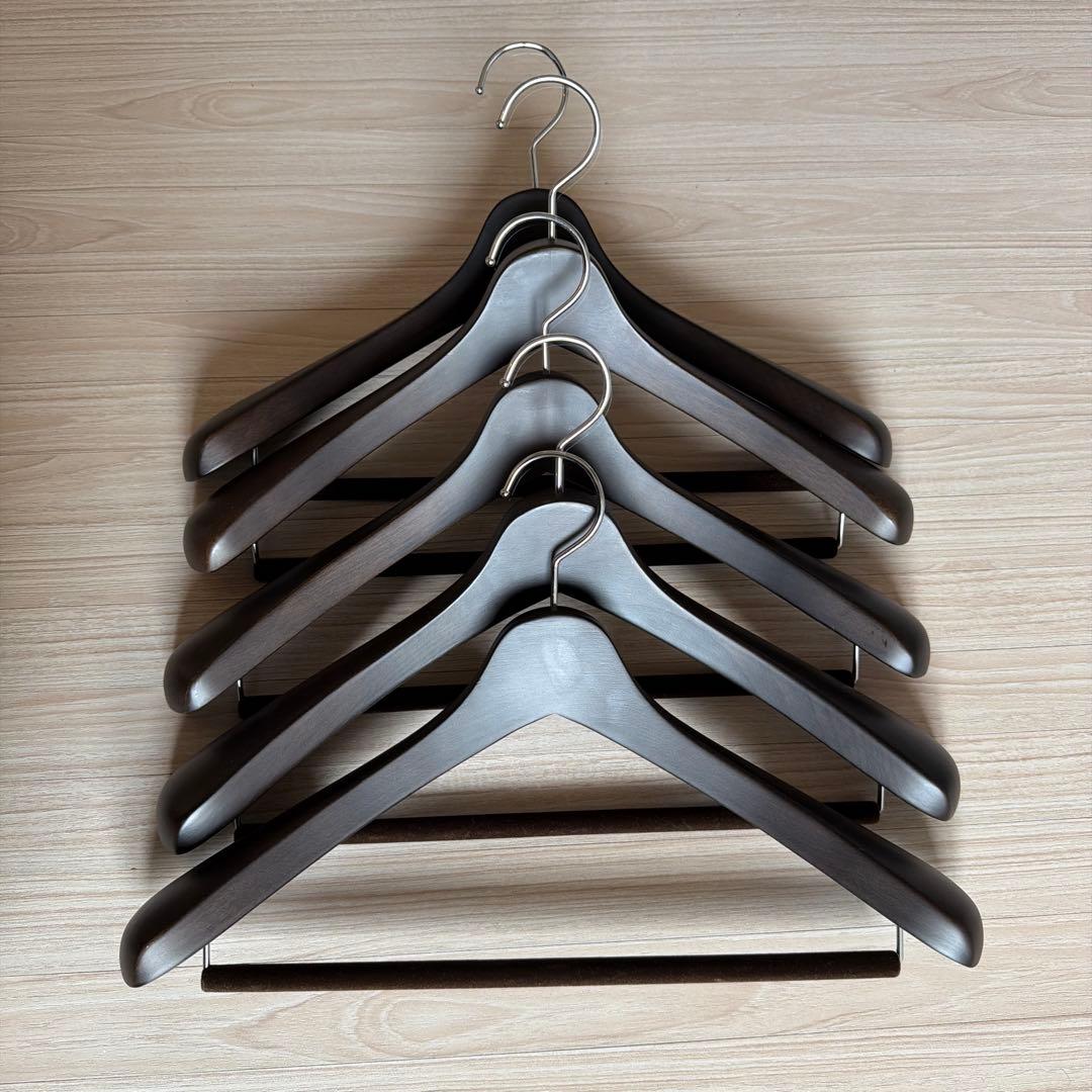 NAKATA HANGER SET-01 木製メンズスーツハンガー ５本組