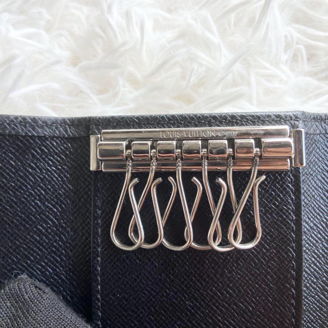 極美品 ルイヴィトン タイガ ミュルティクレ6 キーケース レザー 黒